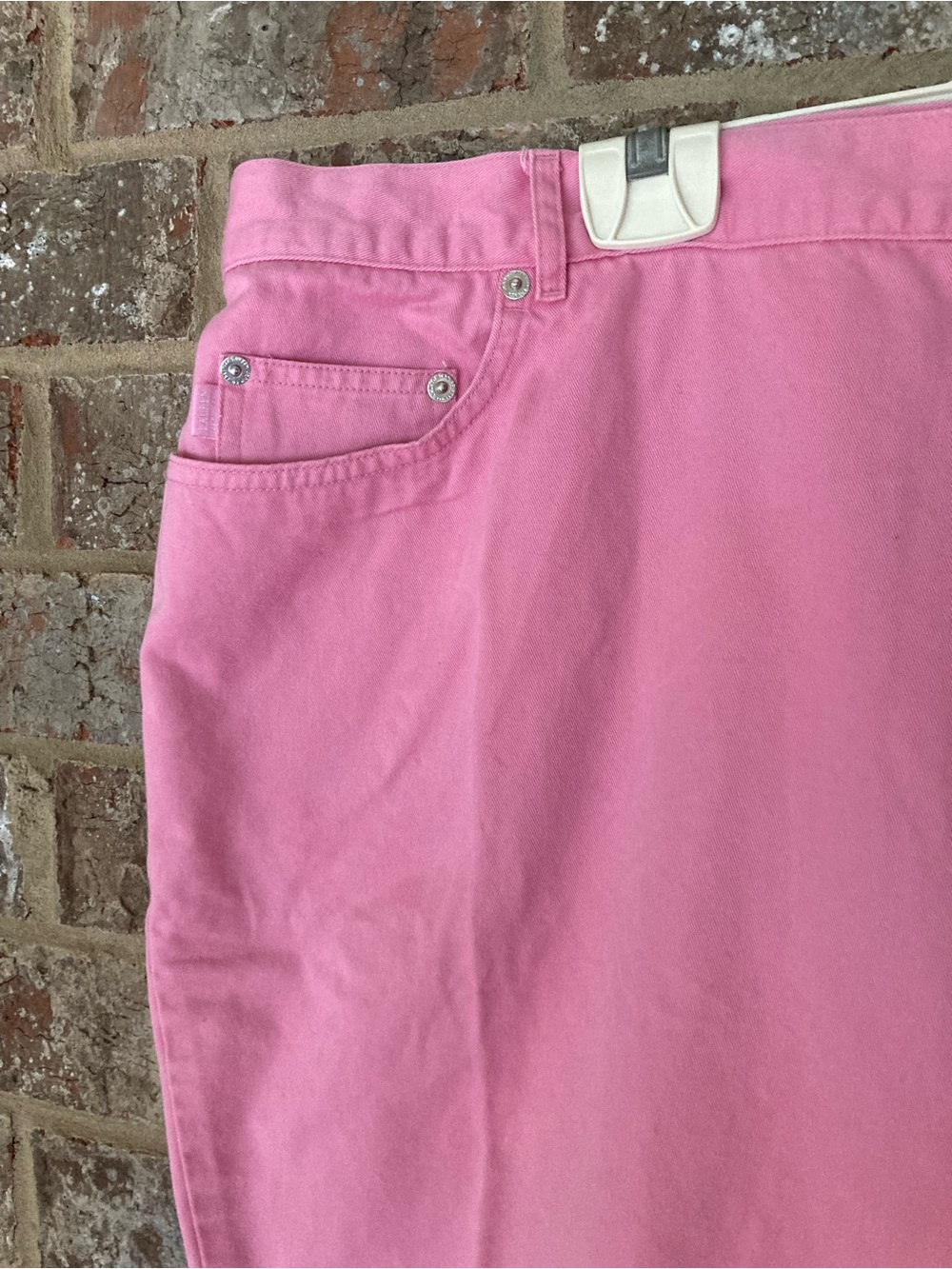 Lauren Ralph Lauren Pink Cropped Jeans Womens 22W Hot Pink Cotton Capri Pants - Picture 4 of 11